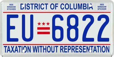 DC license plate EU6822