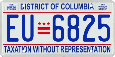 DC license plate EU6825