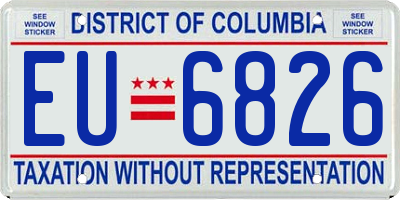 DC license plate EU6826