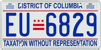 DC license plate EU6829