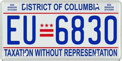 DC license plate EU6830