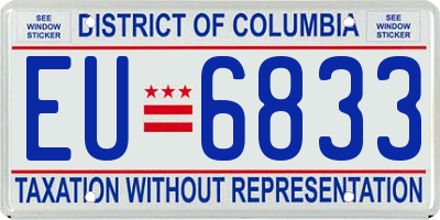 DC license plate EU6833