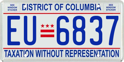 DC license plate EU6837