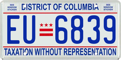DC license plate EU6839