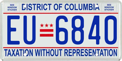 DC license plate EU6840
