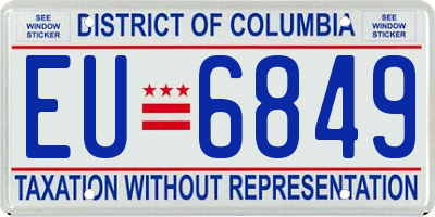 DC license plate EU6849