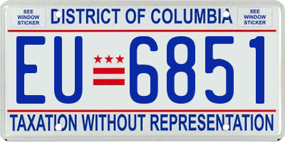 DC license plate EU6851