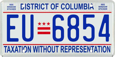 DC license plate EU6854
