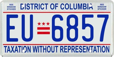 DC license plate EU6857