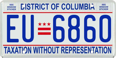 DC license plate EU6860