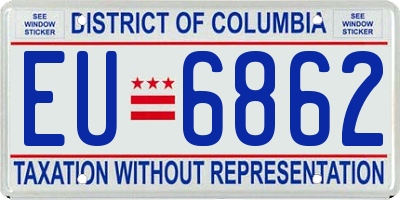 DC license plate EU6862