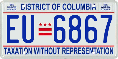 DC license plate EU6867