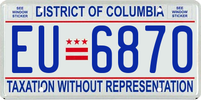DC license plate EU6870