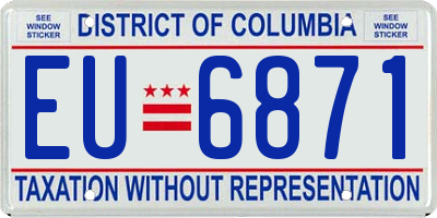 DC license plate EU6871