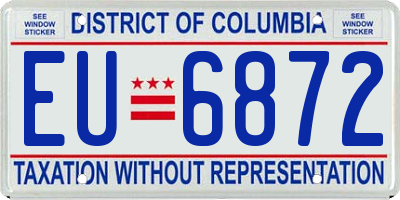 DC license plate EU6872