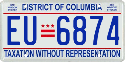 DC license plate EU6874