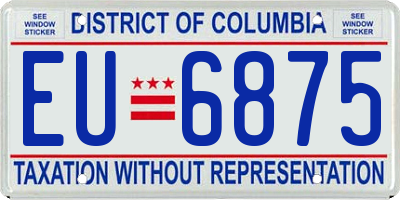 DC license plate EU6875