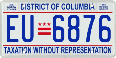 DC license plate EU6876