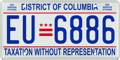 DC license plate EU6886