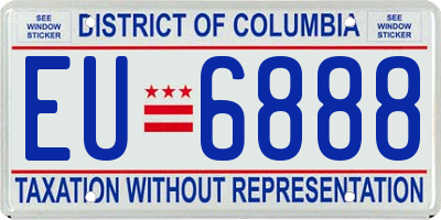 DC license plate EU6888