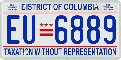 DC license plate EU6889