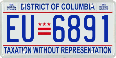 DC license plate EU6891