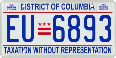 DC license plate EU6893
