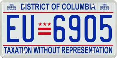 DC license plate EU6905