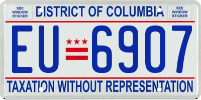 DC license plate EU6907