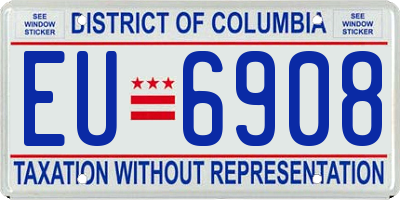 DC license plate EU6908