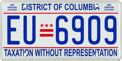 DC license plate EU6909