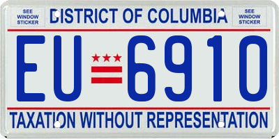 DC license plate EU6910
