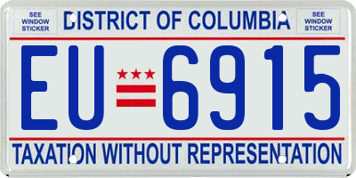 DC license plate EU6915