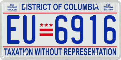 DC license plate EU6916