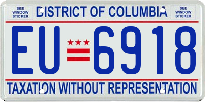 DC license plate EU6918