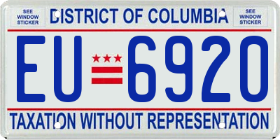 DC license plate EU6920