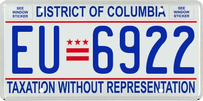 DC license plate EU6922