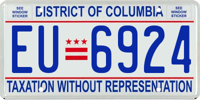 DC license plate EU6924