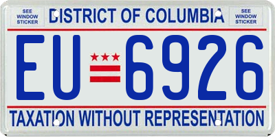 DC license plate EU6926