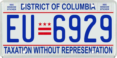 DC license plate EU6929