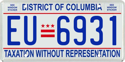 DC license plate EU6931