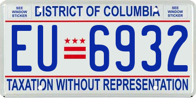 DC license plate EU6932