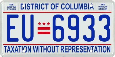DC license plate EU6933