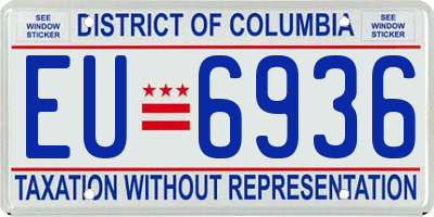 DC license plate EU6936