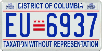 DC license plate EU6937