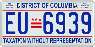 DC license plate EU6939