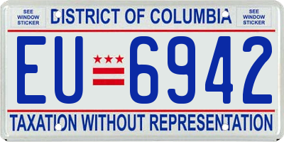 DC license plate EU6942