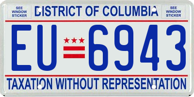 DC license plate EU6943