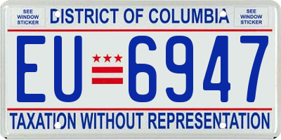 DC license plate EU6947