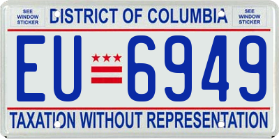 DC license plate EU6949
